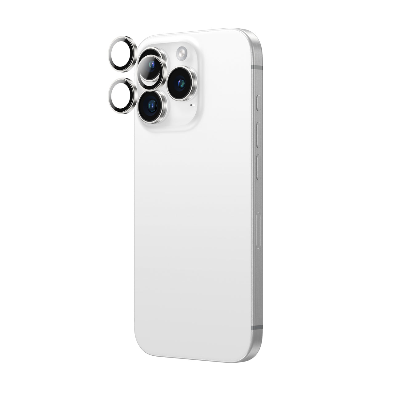 AmazingThing objektyvų apsauga iPhone 16 Pro/Max – sidabrinė