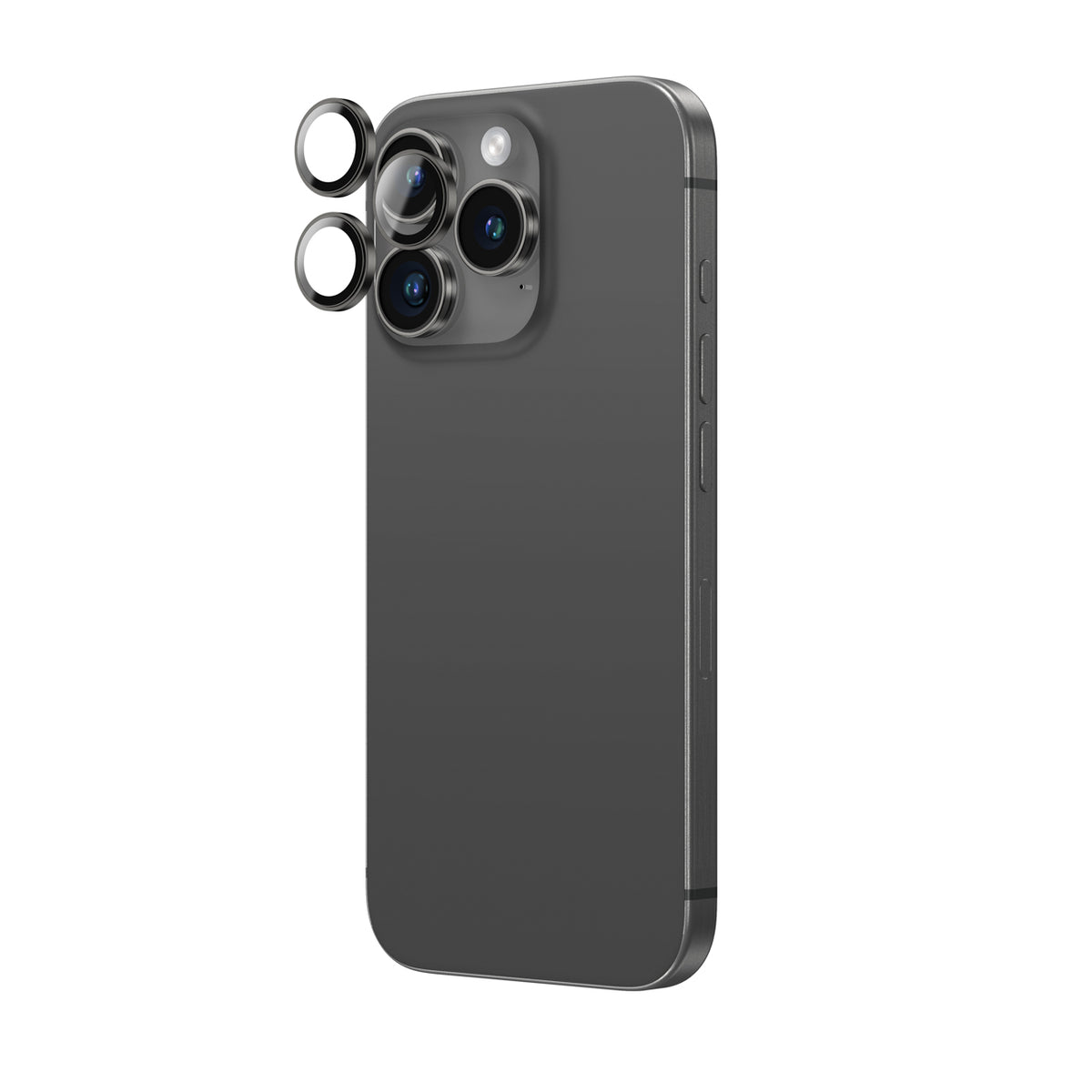 AmazingThing kameros lęšių apsauga iPhone 16 Pro/Pro Max – juoda
