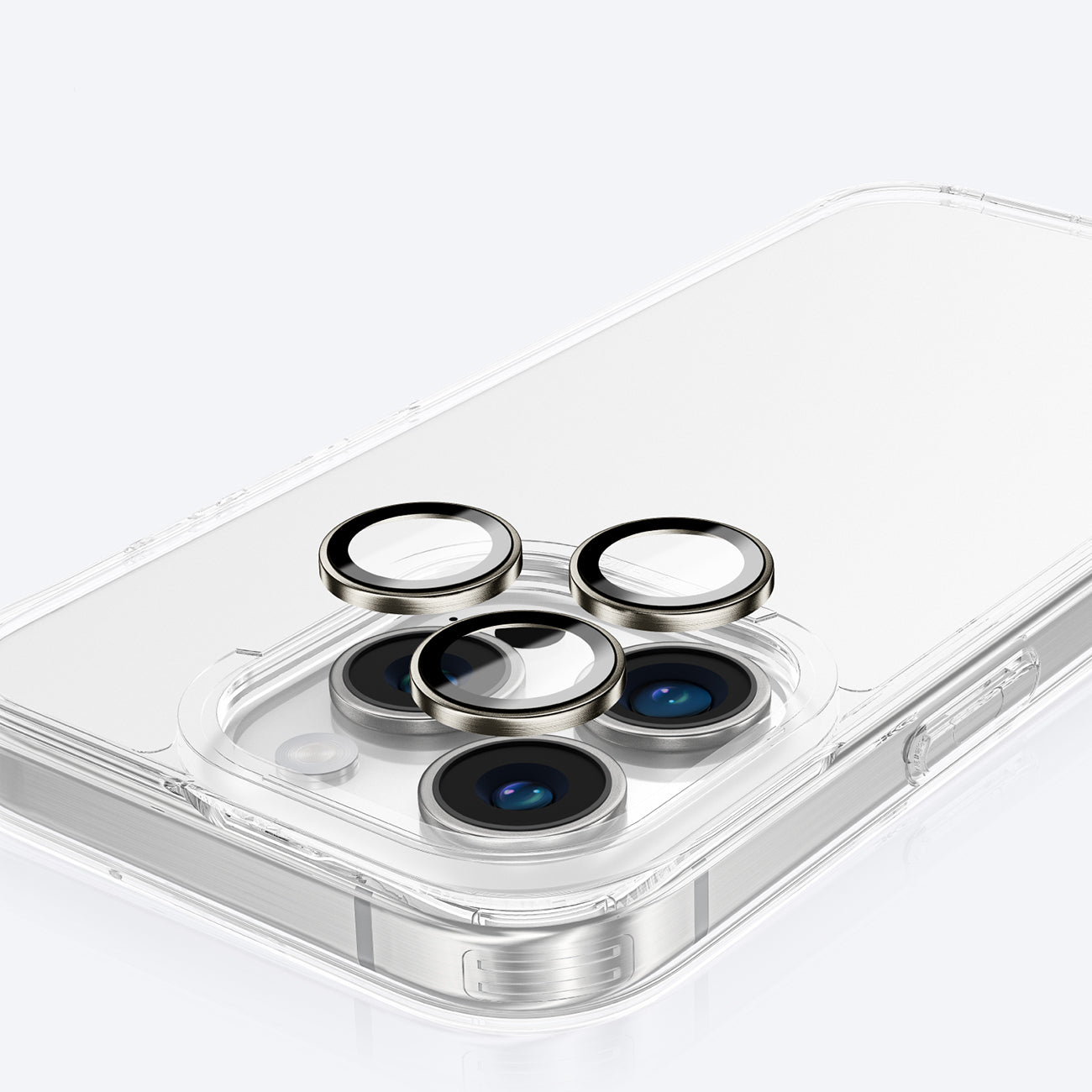 AmazingThing AR3 kameros stiklas iPhone 16 Pro/Pro Max – skaidrus