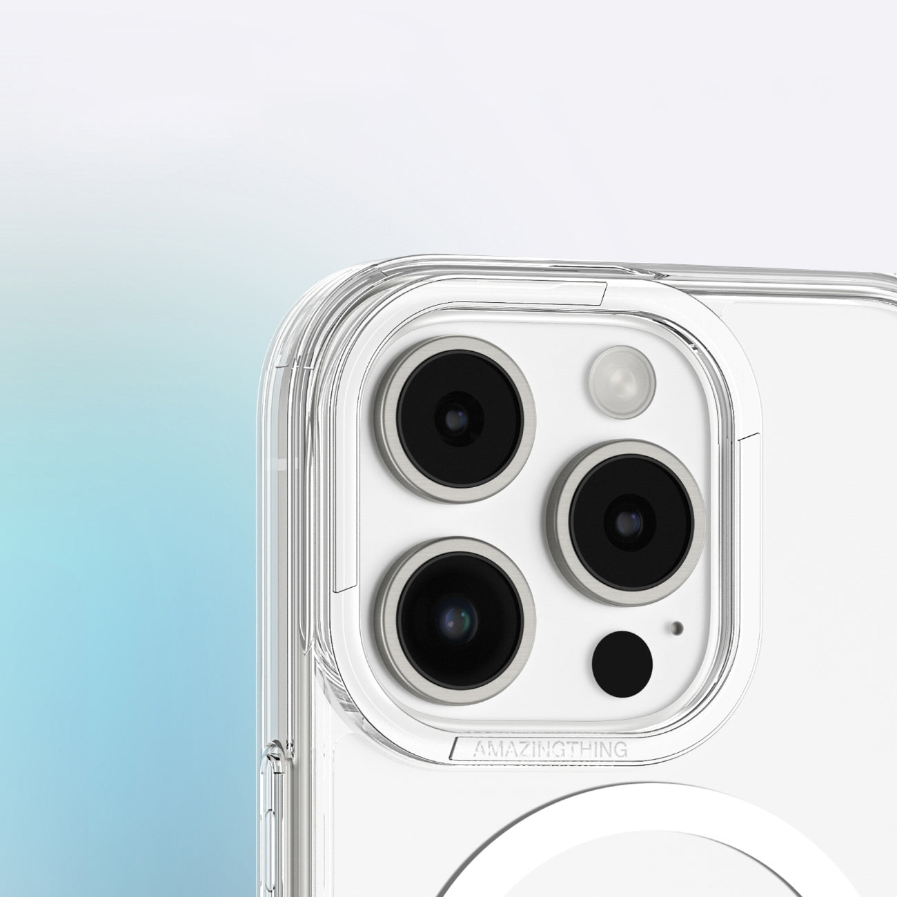 „AmazingThing Minimal Mag“ dėklas su magnetiniu žiedu, skirtas „iPhone 16 Pro“ – skaidrus