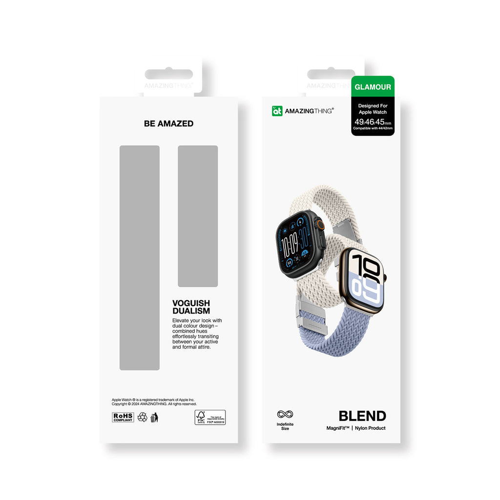 2 vnt. AmazingThing Blend Band rinkinys Apple Watch 45/46/49mm – Space Blue/Stellar -- Apple Watch 45mm / Apple Watch...