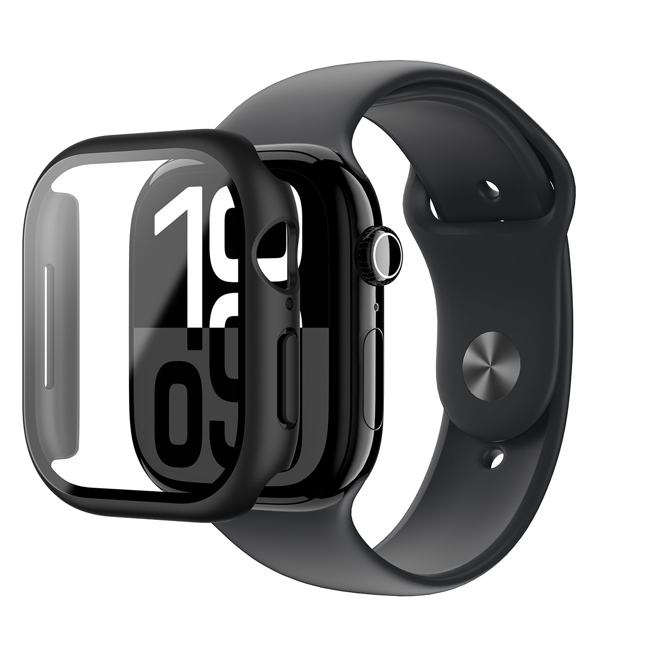 AmazingThing Radix Glass dėklas Apple Watch 46mm – Juodas -- Apple Watch 46mm