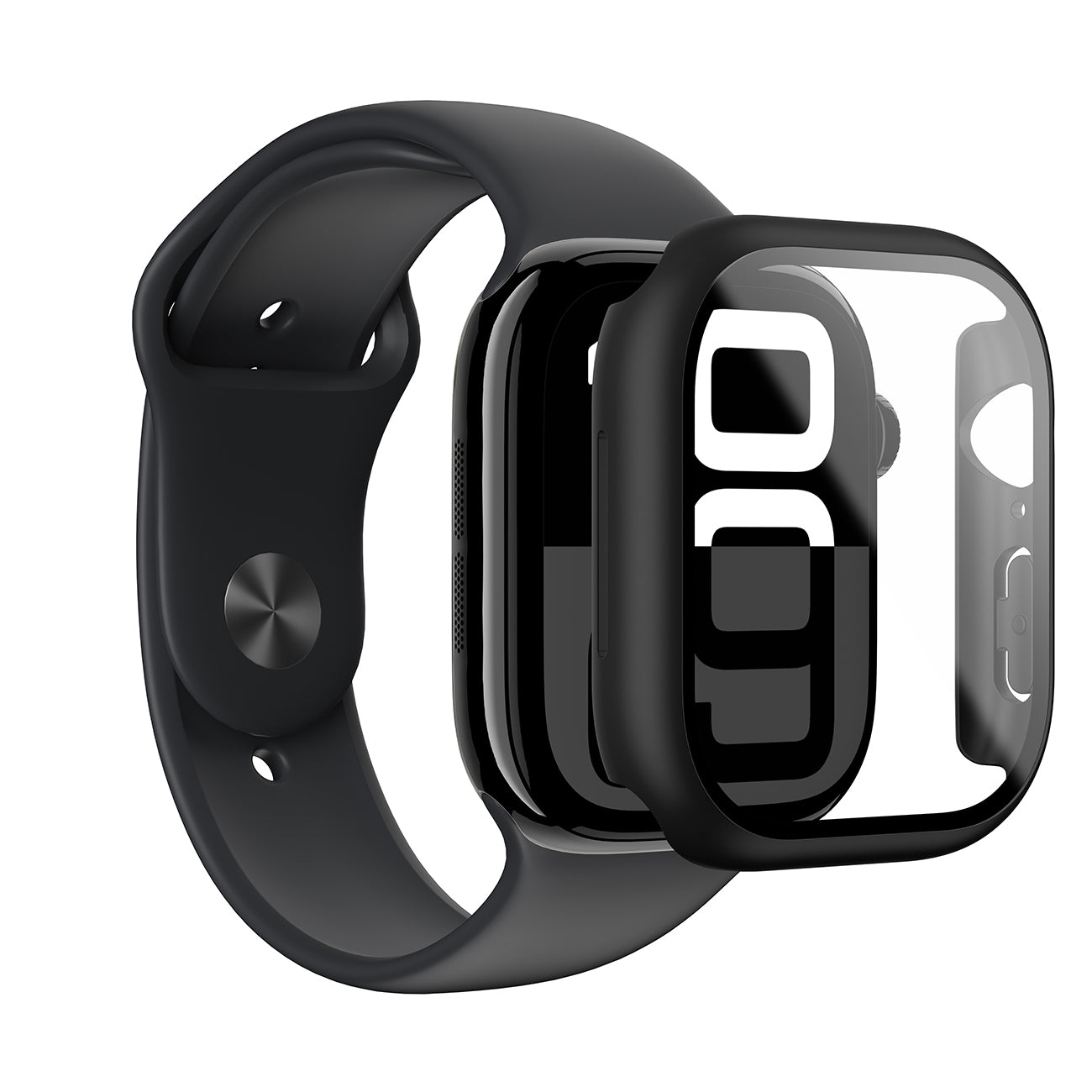 AmazingThing Radix Glass dėklas Apple Watch 42mm - Juodas -- Apple Watch 42mm