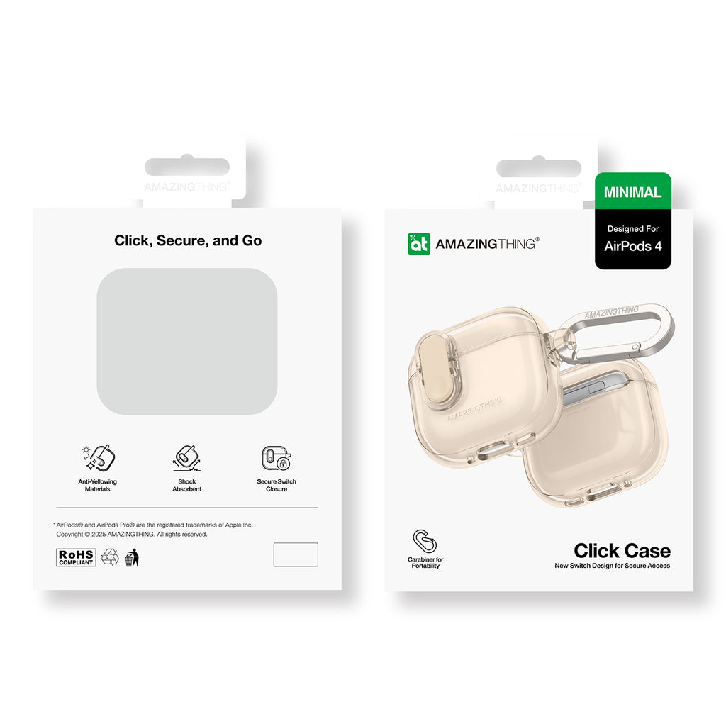 Minimalus „AmazingThing“ dėklas, skirtas „AirPods“ 4 – dykuma