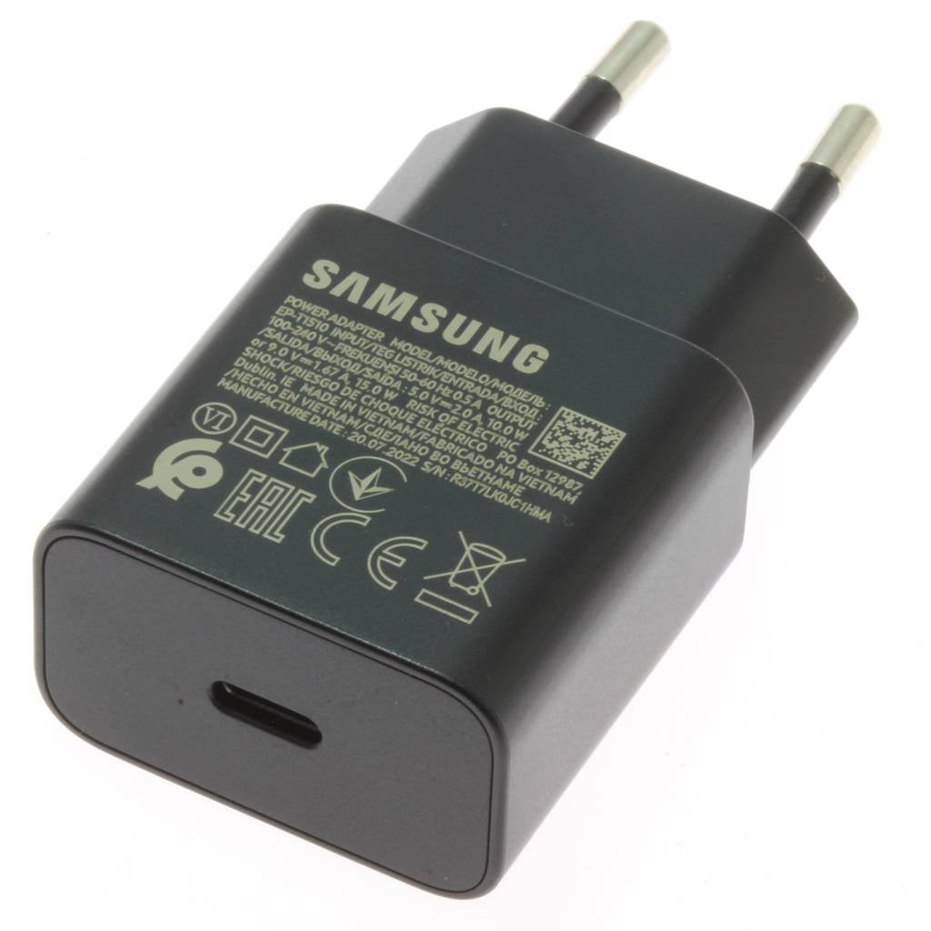 Samsung EP-T1510EBE 15W USB-C sieninis įkroviklis (OOB Bulk - pakaitinė pakuotė) - juodas