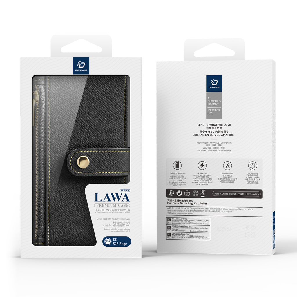 Dux Ducis Lava MagSafe dėklas Galaxy S25 Edge – juodas