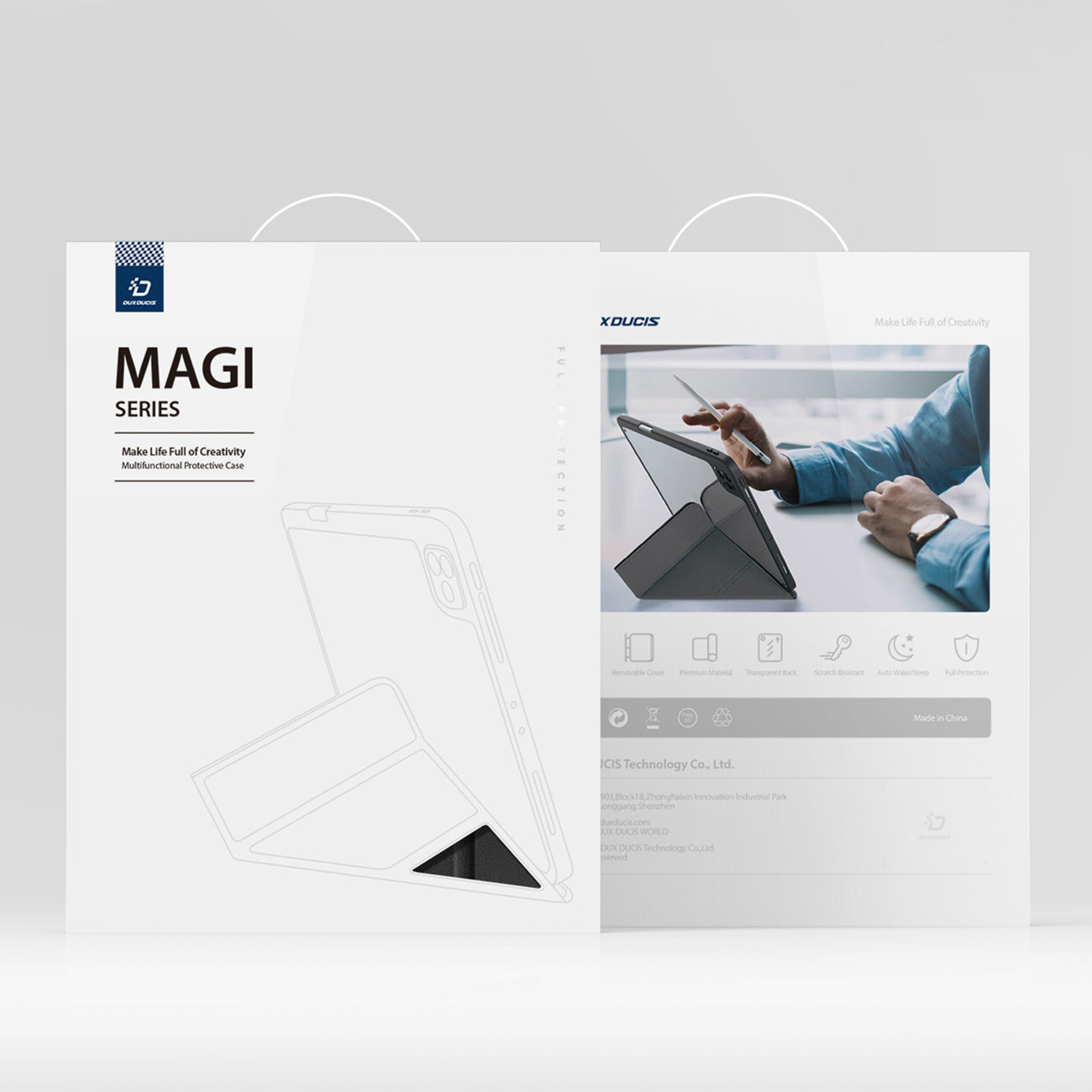 Dux Ducis Magi dėklas su rašiklio laikikliu, skirtas Samsung Galaxy Tab S10 FE/S9/S9 FE - juodas
