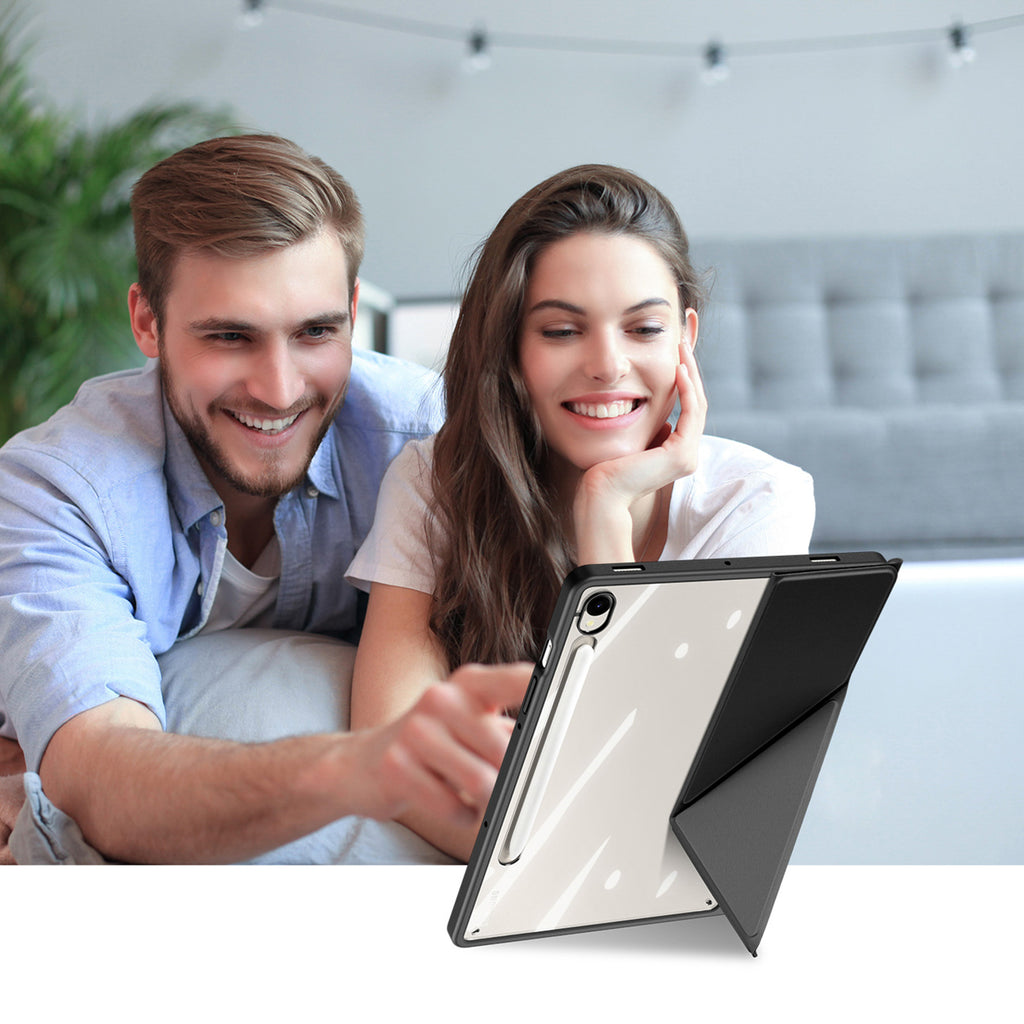 Dux Ducis Magi dėklas su rašiklio laikikliu, skirtas Samsung Galaxy Tab S10 FE/S9/S9 FE - juodas