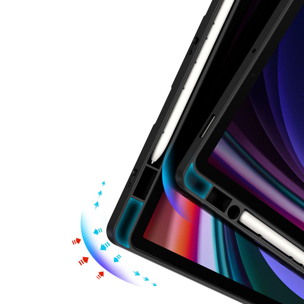 Dux Ducis Magi dėklas su rašiklio laikikliu, skirtas Samsung Galaxy Tab S10 FE/S9/S9 FE - juodas