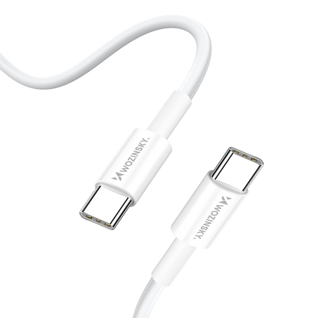 Wozinsky GaN 65W įkroviklis su USB-A 2xUSB-C jungtimis su 65W USB-C laidu - baltas