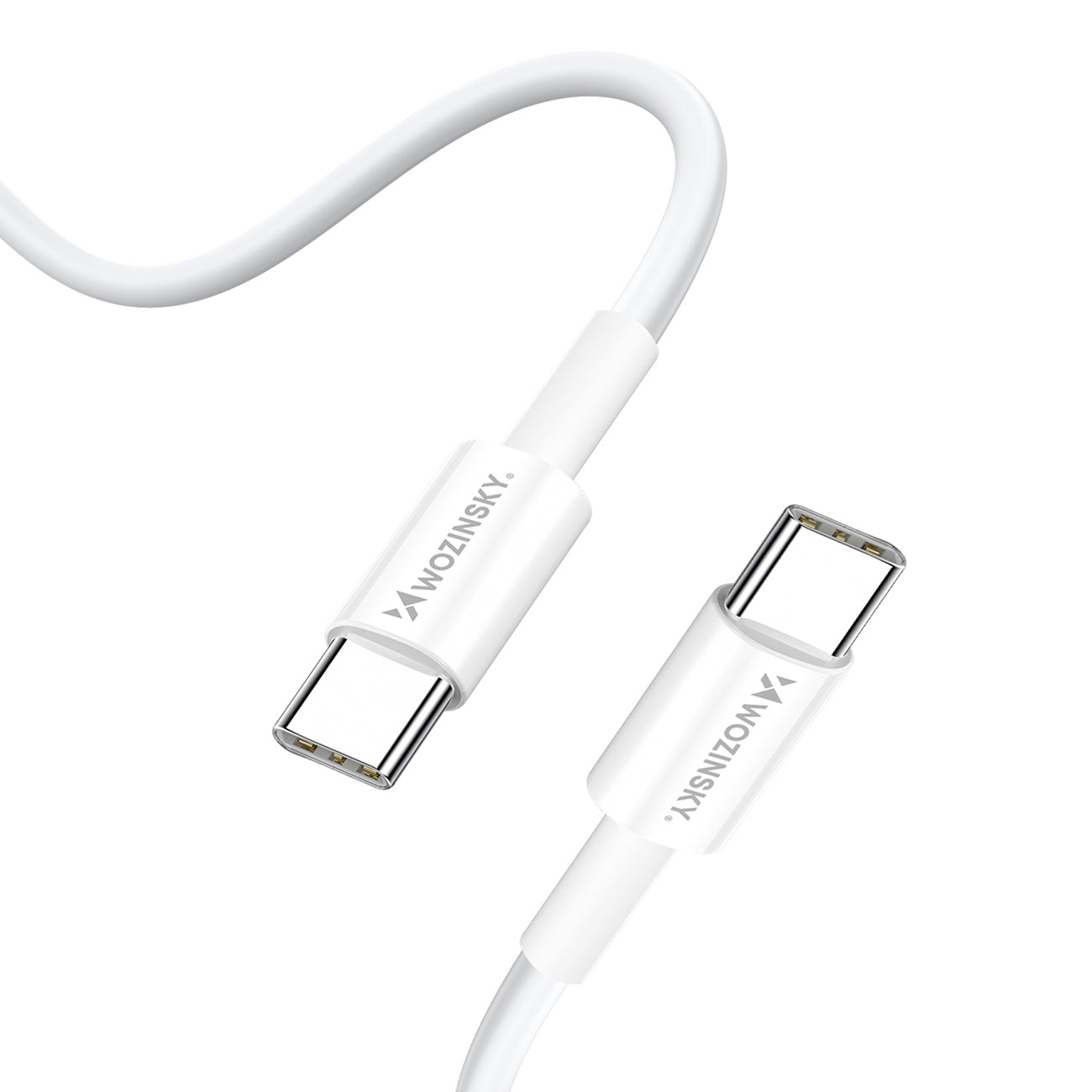 Wozinsky GaN 65W įkroviklis su USB-A 2xUSB-C jungtimis su 65W USB-C laidu - baltas