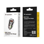 Wozinsky automobilių įkroviklis 65W USB-C PD 65W / USB-A 45W QC 3.0, juodas