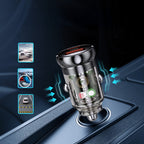 Wozinsky automobilių įkroviklis 65W USB-C PD 65W / USB-A 45W QC 3.0, juodas