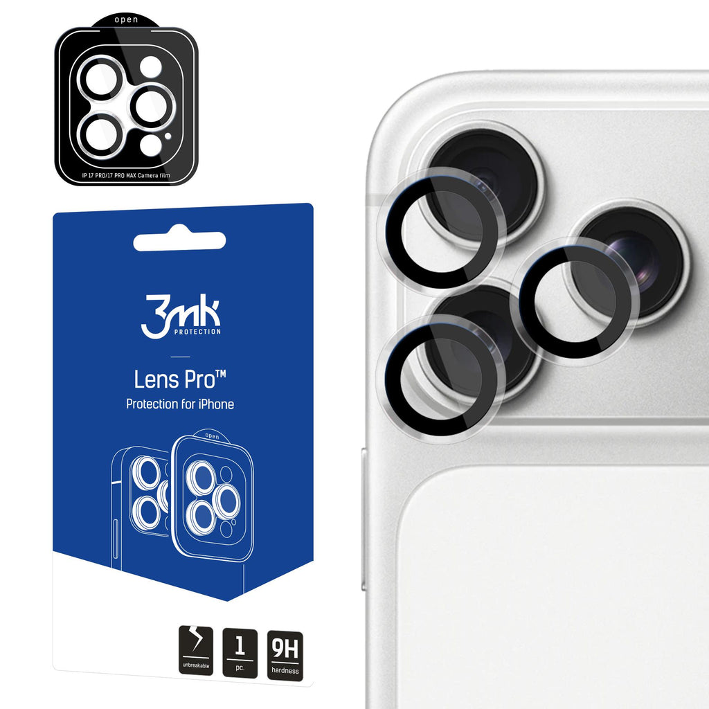 3mk Lens Protection Pro fotoaparato objektyvo stiklas, skirtas Apple iPhone 17 Pro /17 Pro Max – skaidrus
