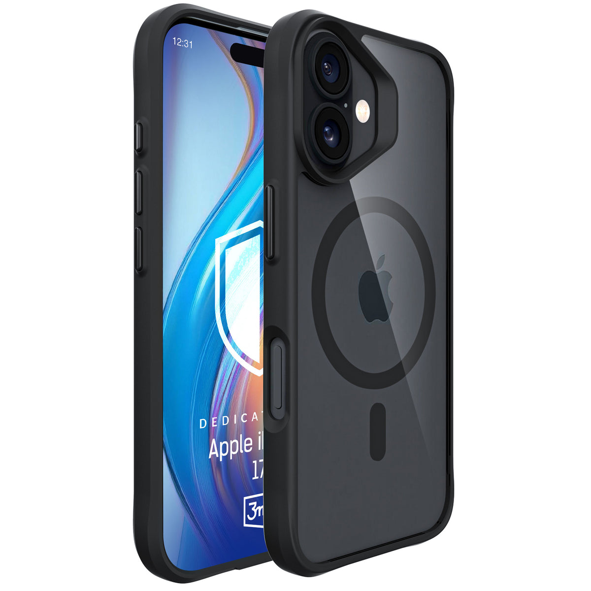 3mk Satin Armor MagCase, skirtas iPhone 17 – juodas