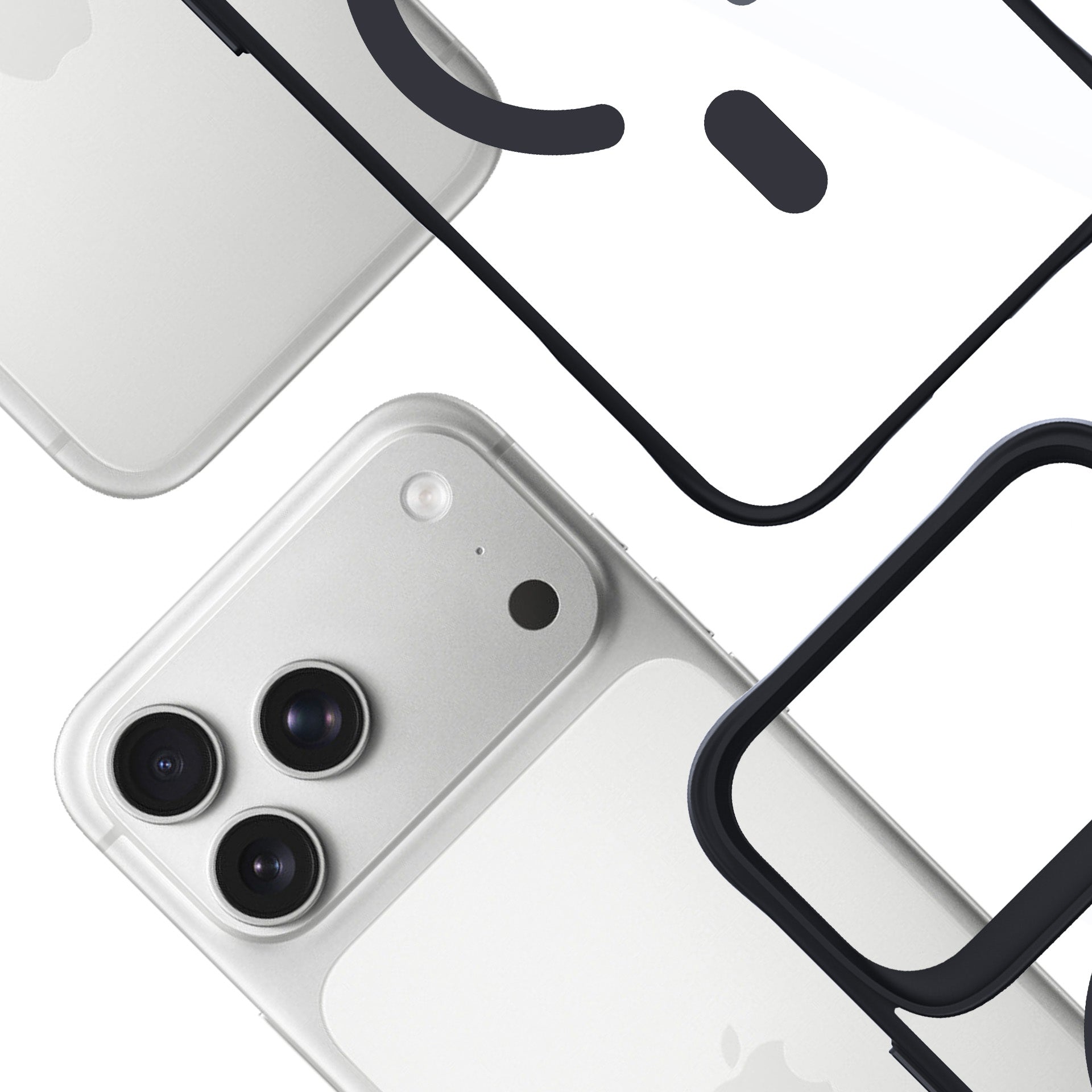 3mk Satin Armor MagCase, skirtas iPhone 17 Pro – permatomas juodas
