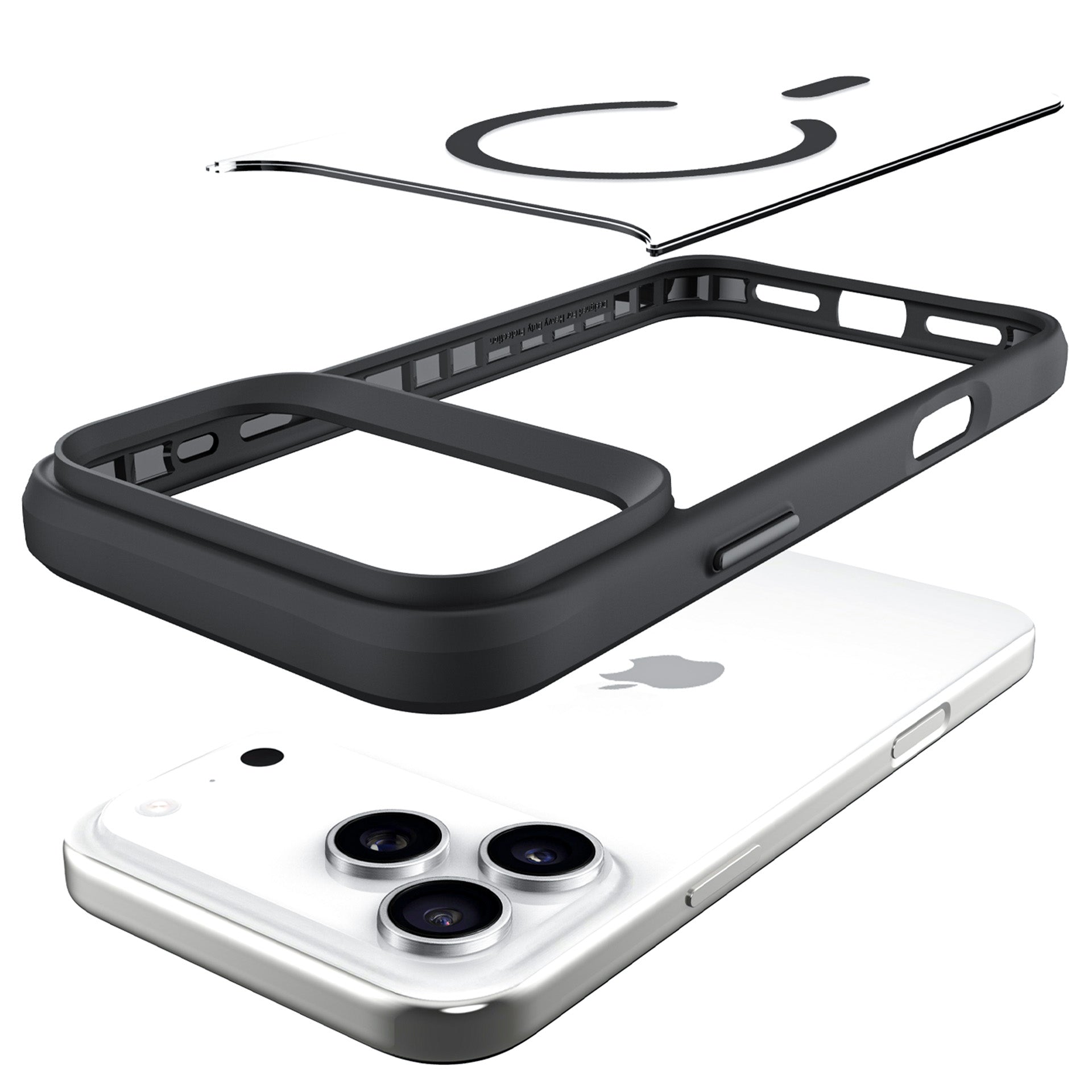 3mk Satin Armor MagCase, skirtas iPhone 17 Pro Max – permatomas juodas