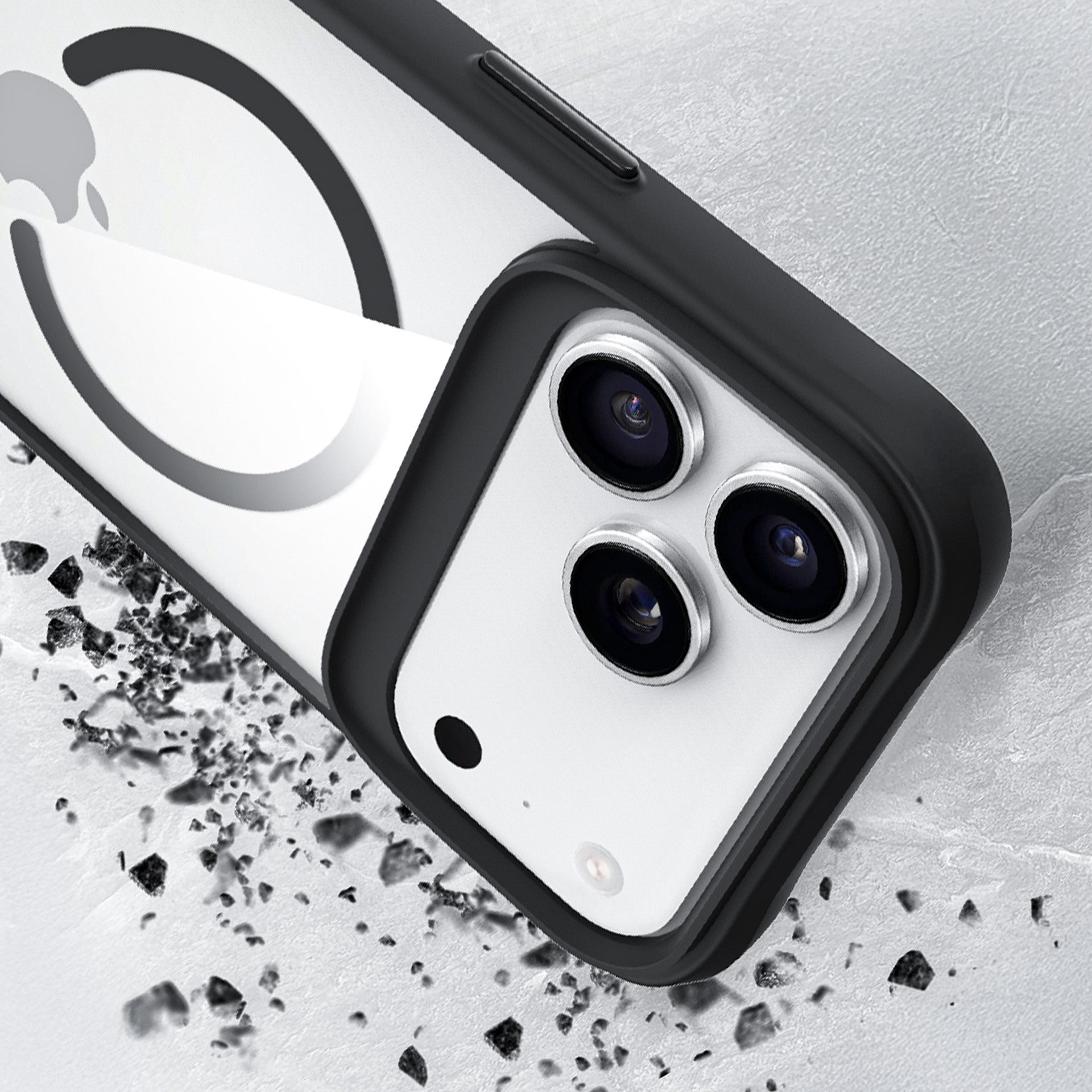 3mk Satin Armor MagCase, skirtas iPhone 17 Pro Max – permatomas juodas