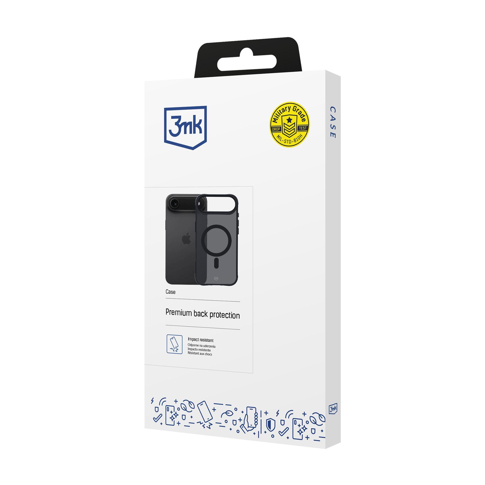 3mk Smoke MagCase, skirtas iPhone 17 Air – juodas, pusiau permatomas