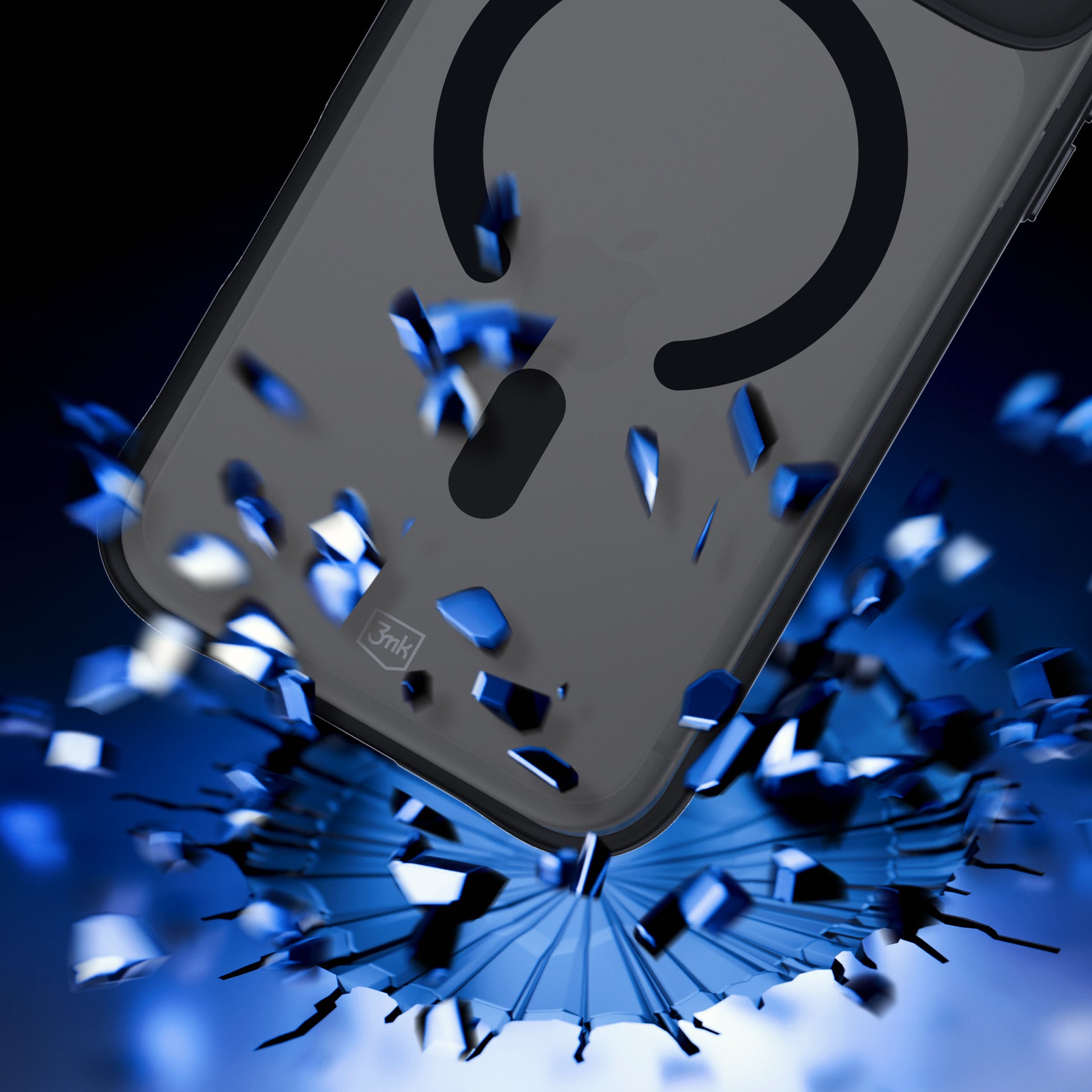 3mk Smoke MagCase, skirtas iPhone 17 Pro Max – juodas pusiau permatomas
