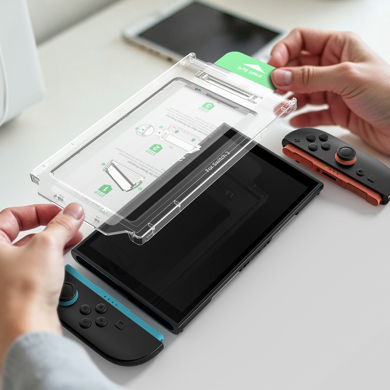 AmazingThing Radix Full Glass Tempered Glass, skirtas Nintendo Switch 2 (2 vnt.) -- Cell phone tempered glass