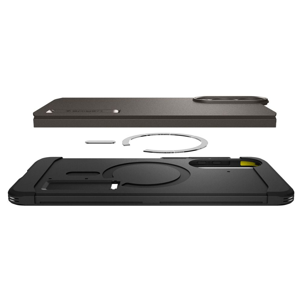 Spigen Tough Armor MagSafe dėklas Samsung S25 Edge – pilkas/juodas
