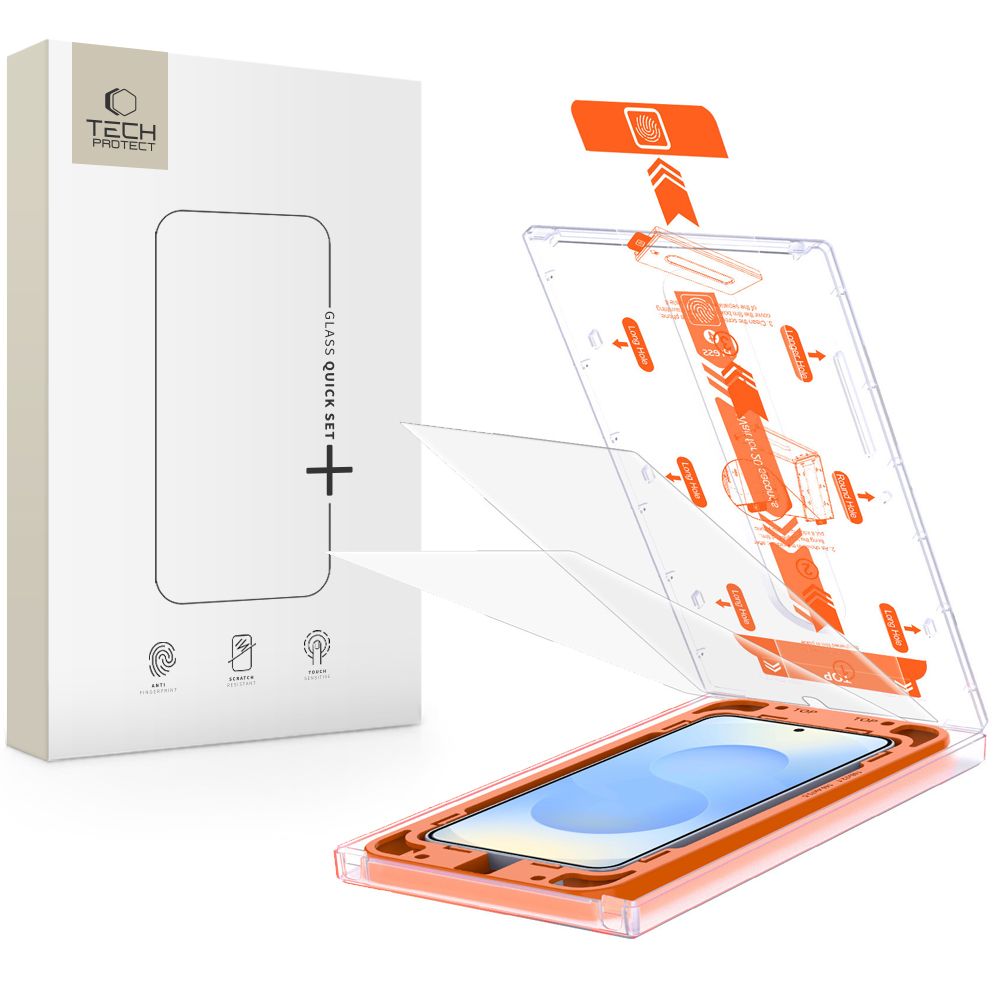 Tech-Protect Quick Set+ grūdintas stiklas Galaxy S25 -- Samsung Galaxy S25