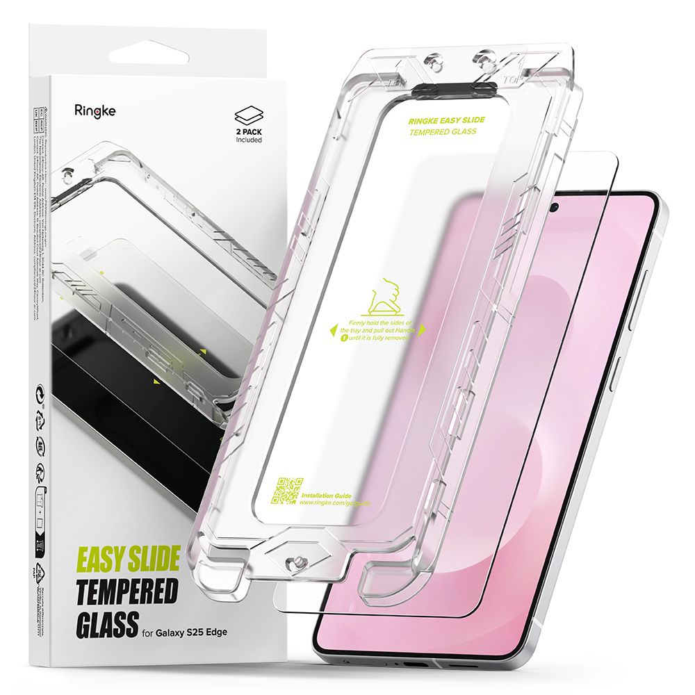 Ringke Easy Slide grūdintas stiklas Galaxy S25 Edge (2 vnt.) -- Samsung Galaxy S25 Edge