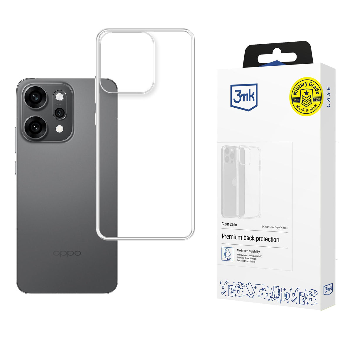 3mk Skaidrus dėklas, skirtas Oppo Reno 14 Pro - skaidrus -- Oppo Reno 14 Pro