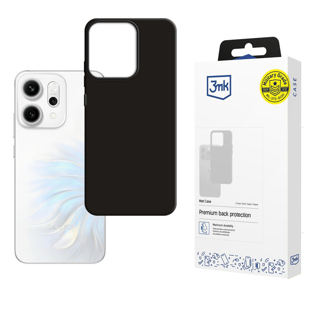 3mk Matinis dėklas, skirtas Oppo Reno 14 – juodas -- Oppo Reno 14