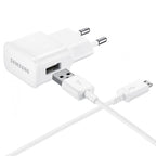Samsung EP-TA50EWE 8W USB-A sieninis įkroviklis su MicroUSB laidu ECB-DU4AWE (Bulk - pakaitinė pakuotė) - baltas -- Cell...