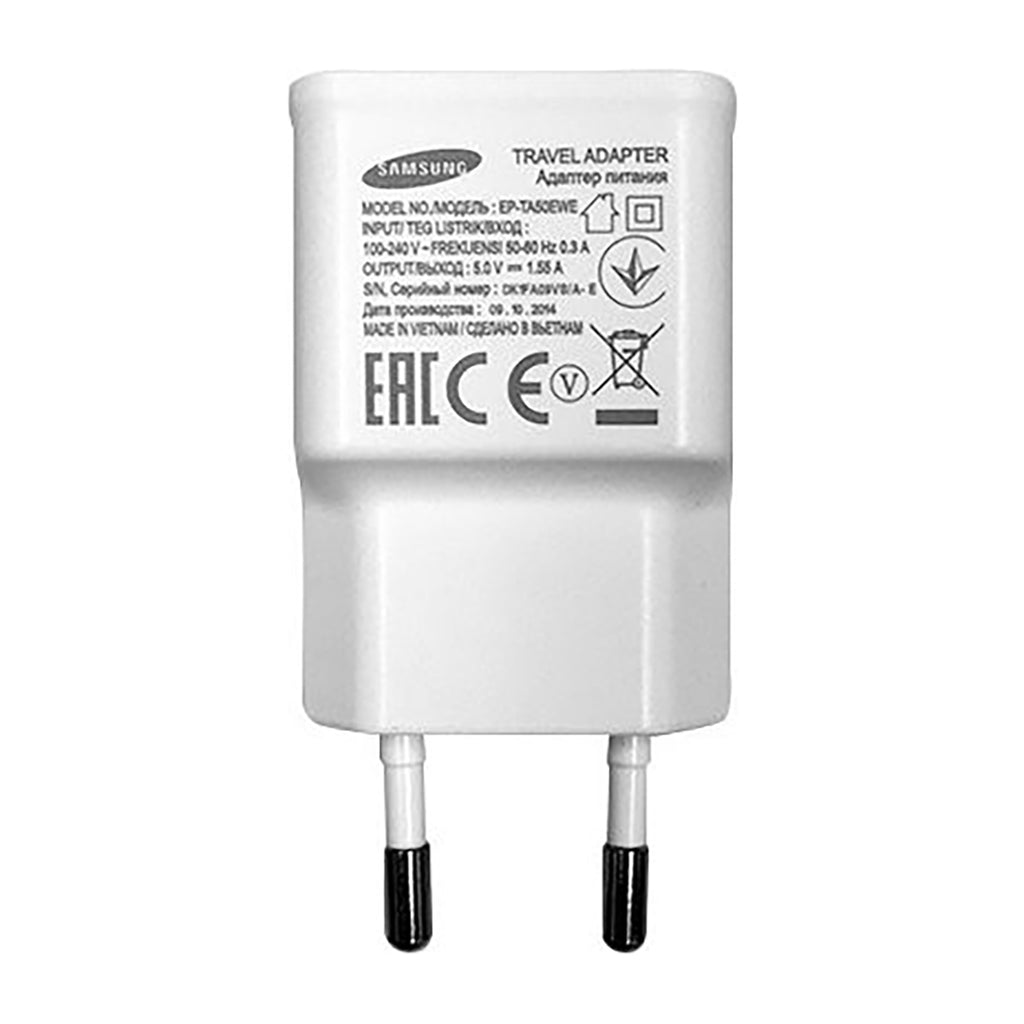 Samsung EP-TA50EWE 8W USB-A sieninis įkroviklis su MicroUSB laidu ECB-DU4AWE (Bulk - pakaitinė pakuotė) - baltas -- Cell...