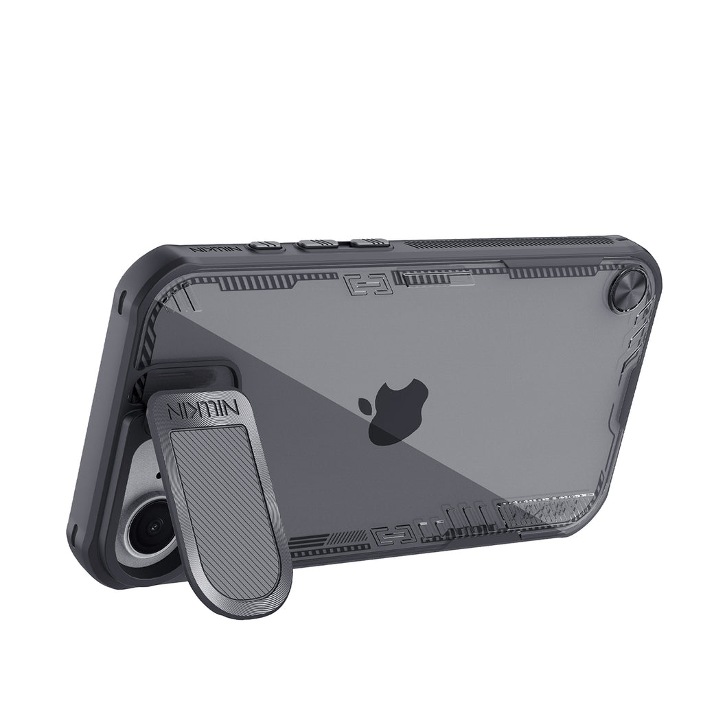 Nillkin Iceblade dėklas iPhone 16e su stovu – juodas
