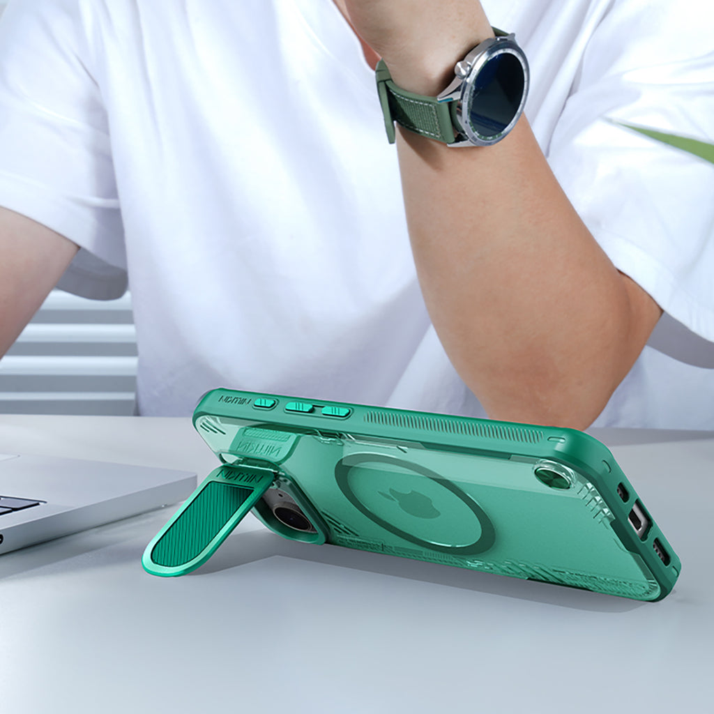 Nillkin Iceblade Prop MagSafe dėklas iPhone 16e – žalias