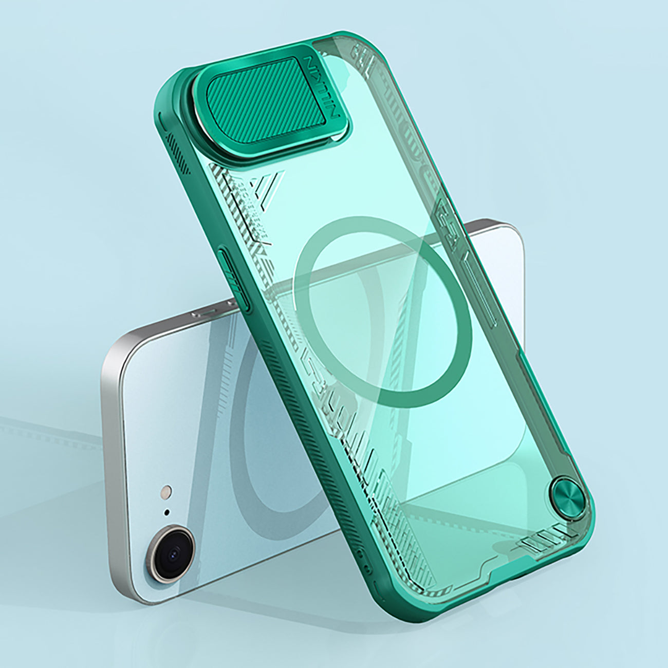 Nillkin Iceblade Prop MagSafe dėklas iPhone 16e – žalias