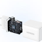 Ugreen Nexode N Series X512 20W GaN 1x USB-C sieninis įkroviklis - baltas -- Cell phone chargers