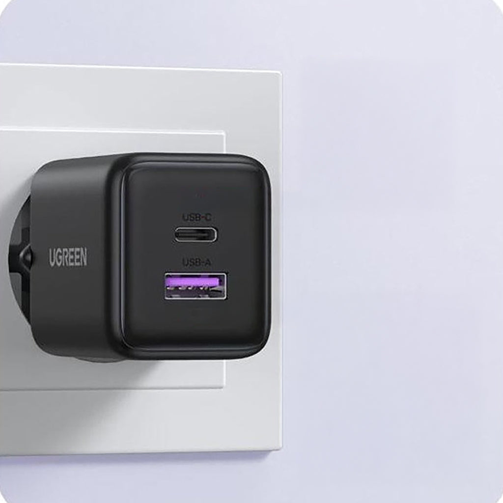Ugreen Nexode N Series X516 30W GaN Sieninis įkroviklis 1x USB-A 1x USB-C - Pilka -- Cell phone chargers