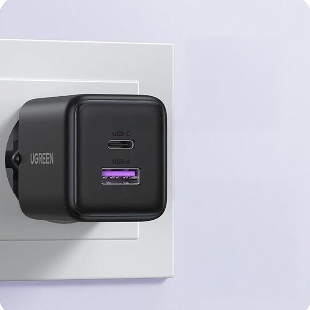 Ugreen Nexode N Series X516 30W GaN Sieninis įkroviklis 1x USB-A 1x USB-C - Pilka -- Cell phone chargers