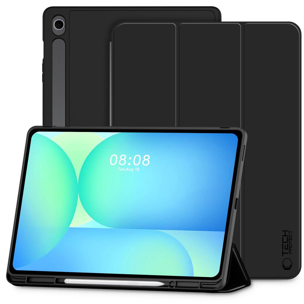 TechProtect SmartCase Pen dėklas Samsung Galaxy Tab S10 FE+ – juodas -- Samsung Galaxy Tab S10 FE+