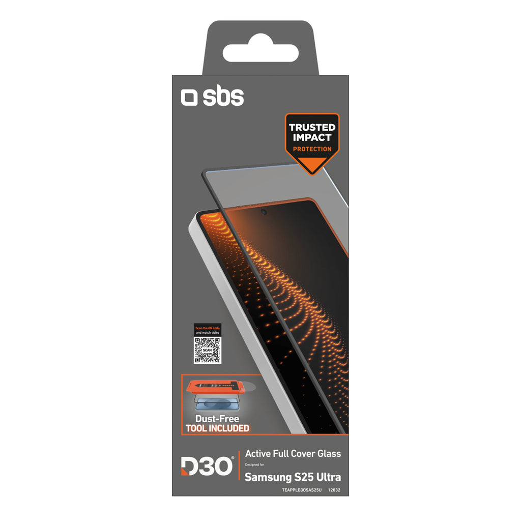 SBS grūdintas stiklas su D3O technologija ir aplikatoriumi Samsung Galaxy S25 Ultra -- Samsung Galaxy S25 Ultra