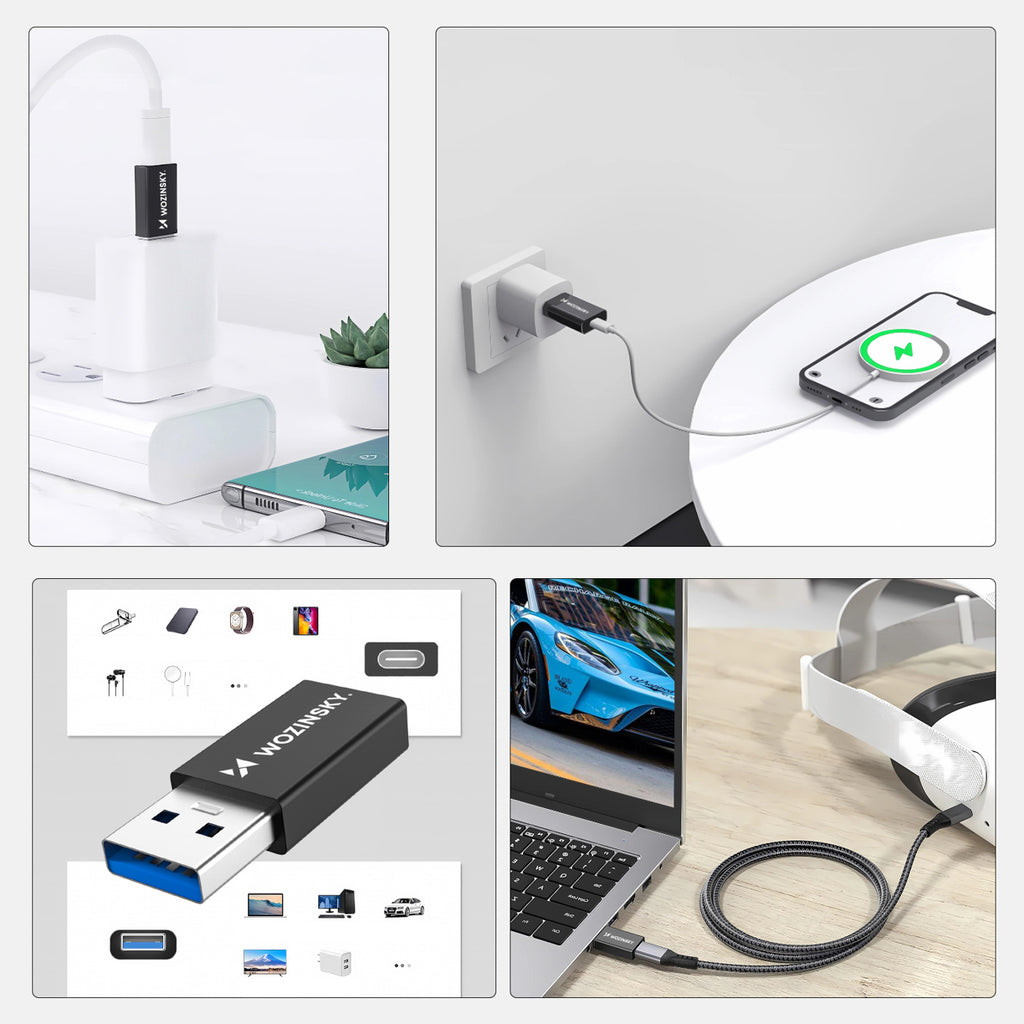 Wozinsky WAAC-01 USB-A – USB-C OTG adapteris – juodas