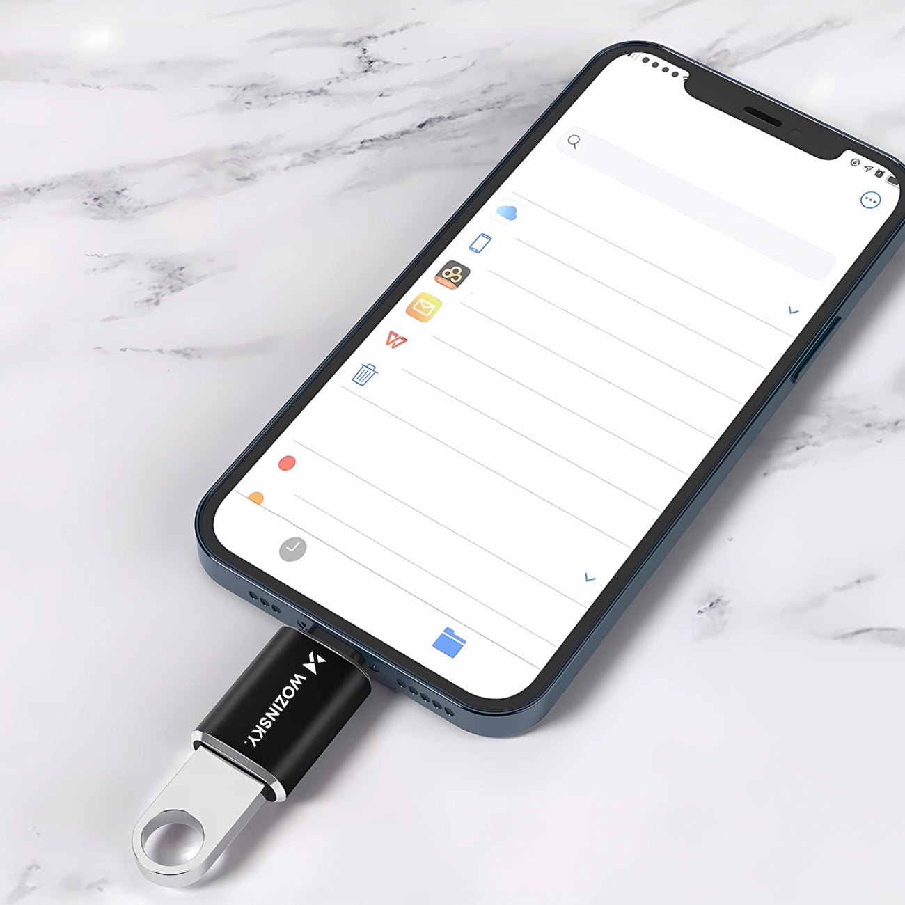 Wozinsky WALA-01 Lightning į USB-A OTG adapteris – juodas