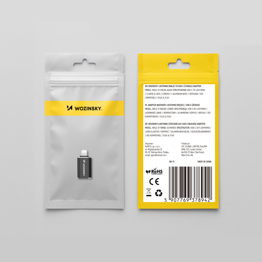 „Wozinsky WALC-01 Lightning to USB-C“ adapteris – juodas