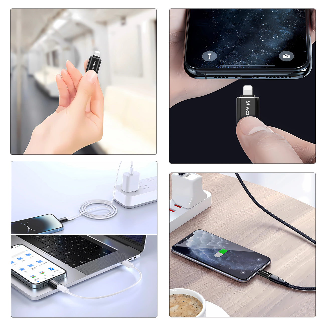 „Wozinsky WALC-01 Lightning to USB-C“ adapteris – juodas