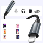 Wozinsky WALJ-01 Lightning adapteris - 3,5 mm mini lizdas - juodas