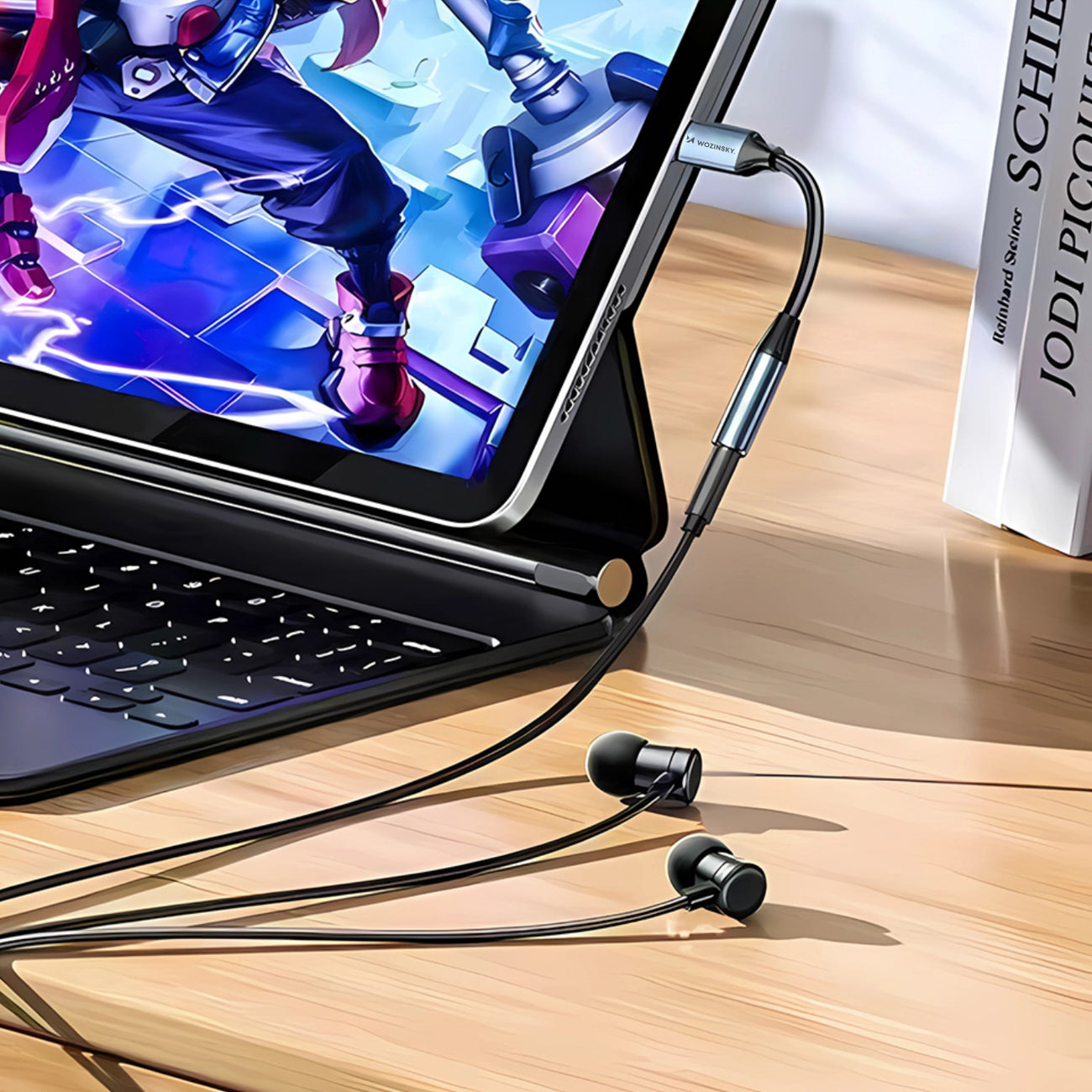 Wozinsky WACM-01 USB-C adapteris – 3,5 mm mini lizdas – juodas