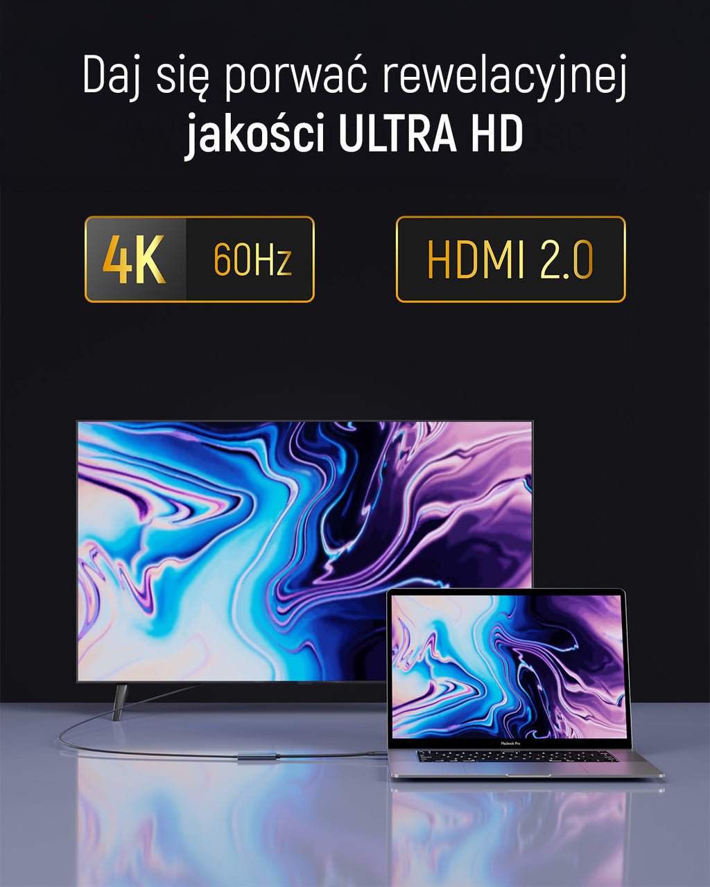 Wozinsky WACH-01 USB-C – HDMI 4K 60Hz adapteris – juodas