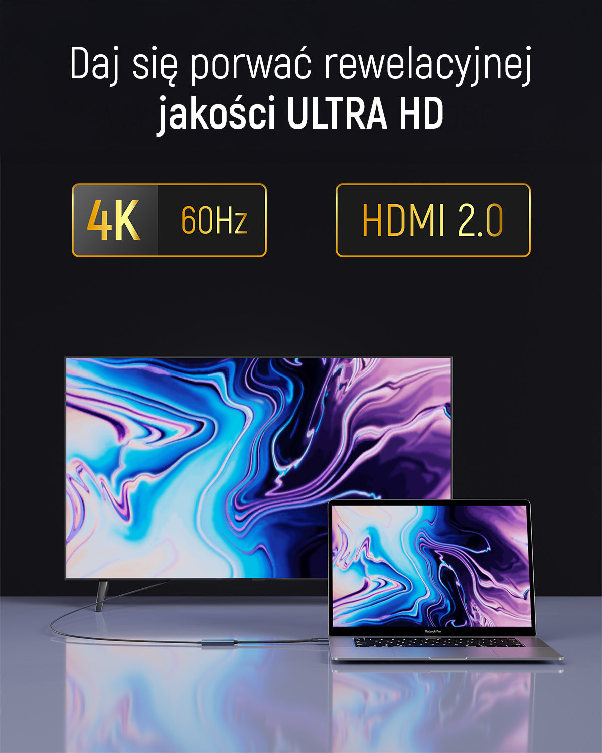 Wozinsky WACH-01 USB-C – HDMI 4K 60Hz adapteris – juodas