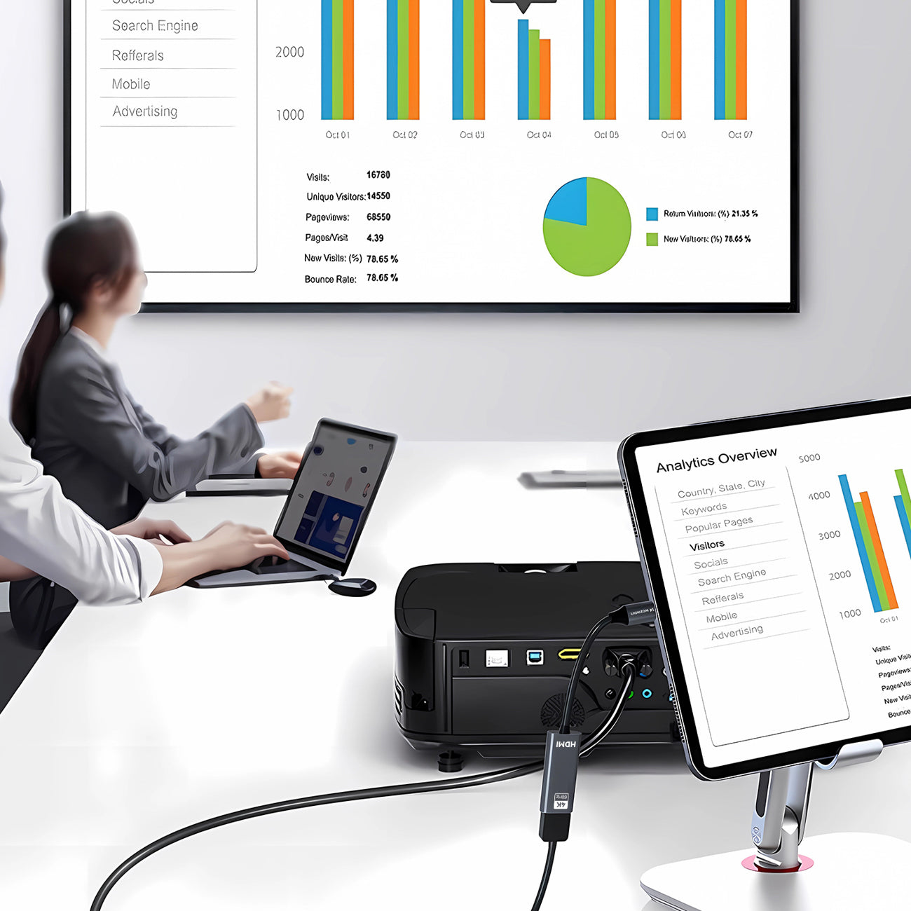 Wozinsky WACH-01 USB-C – HDMI 4K 60Hz adapteris – juodas