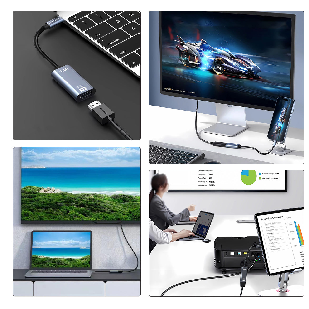 Wozinsky WACH-01 USB-C – HDMI 4K 60Hz adapteris – juodas
